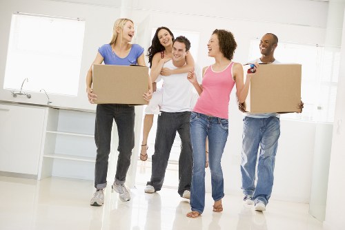 Man With Van Dulwich pricing overview with moving boxes and van load illustration