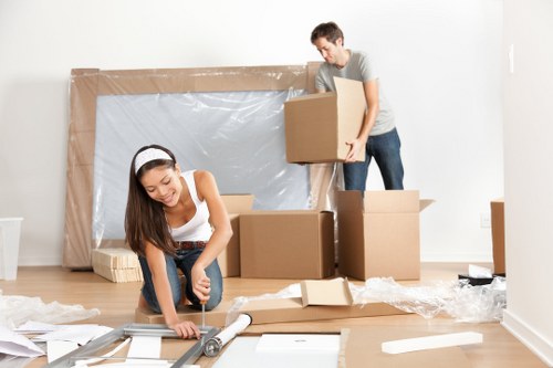Commercial moving team working in Dulwich near mixed-use buildings