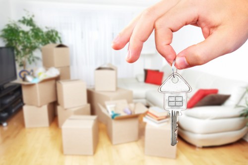 Professional packing and unpacking service preparing moving boxes in a Dulwich home