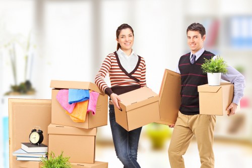 Local moving team helping with packing in a Dulwich property