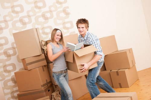 Local moving truck service handling boxes and furniture in Dulwich