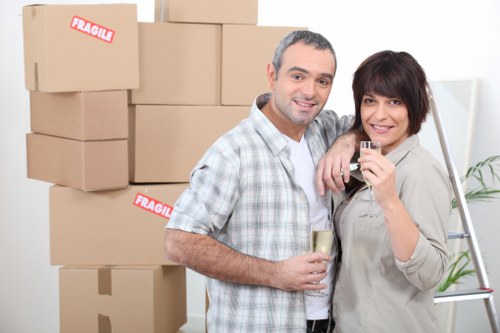Packed boxes and furniture ready for a Dulwich removal van